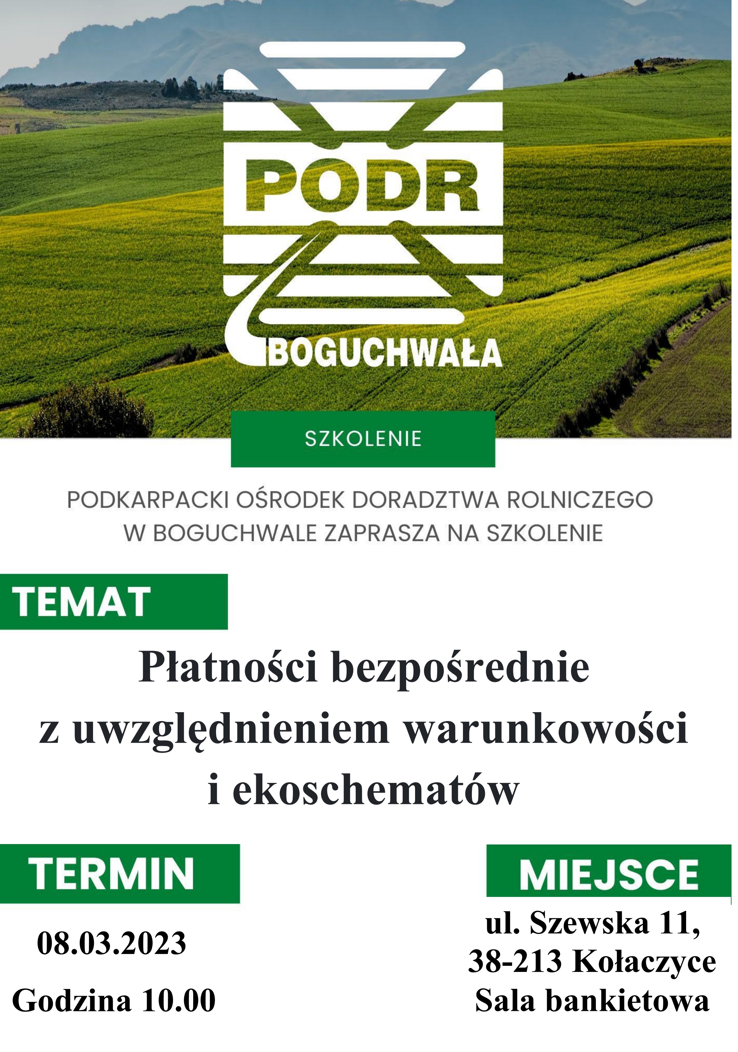 Plakat z informacją o szkoleniu